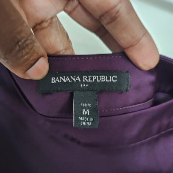 Banana Republic Aubergine Off Shoulder Blouse Top Size M Petite - Picture 5 of 6